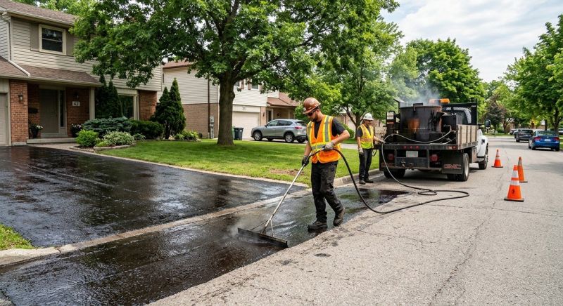 Hot Tar Driveway Sealing in Grand Rapids, MI